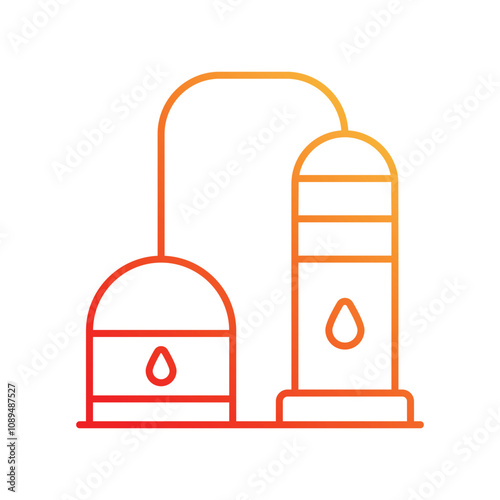 distillation gradient icon with white background vector stock illustration