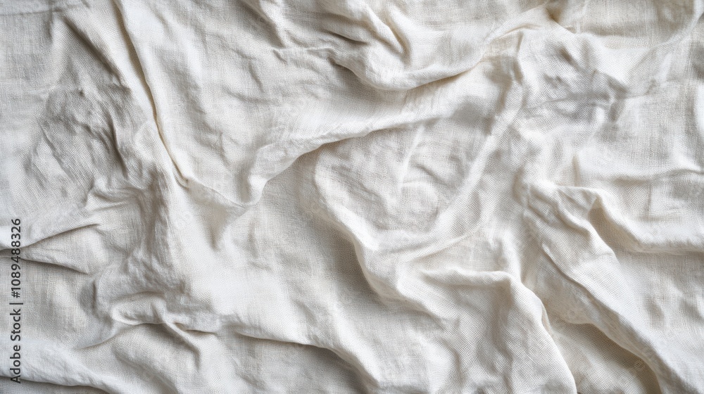 Obraz premium white crumpled and creased wrinkled paper poster cloth texture background