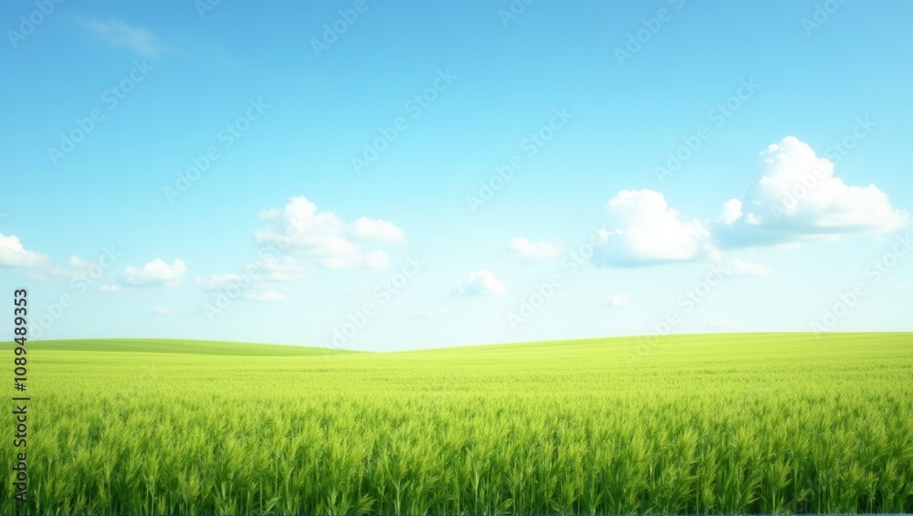 A sunny field with tall grass against a clear blue sky, showcasing nature’s simplicity and beauty. Generative, AI, A sunny field with tall grass against a clear blue sky, showcasing nature’s simplicity and beauty. Generative, AI,