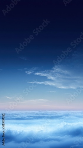 Serene Sky Above a Sea of Clouds at Dusk