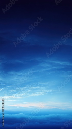 Serene Blue Sky With Wispy Clouds And Haze