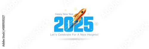 Financial year 2025 launch logo concept and celebration background. Vector illustration.