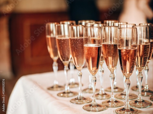 Champagne Glasses with Bubbles