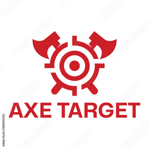 axe target flat minimalist logo design