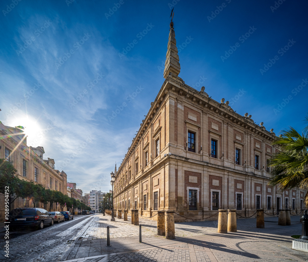 Fototapeta premium Sunlit Afternoon at Archivo General de Indias in Seville