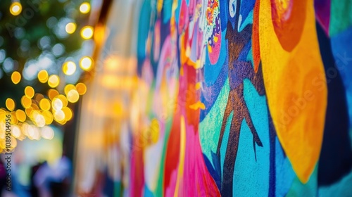 A close-up of a vibrant mural featuring tango dancers and folkloric elements in Buenos Aires