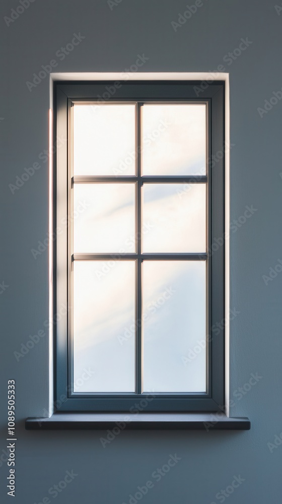 Home sweet home, A simple, modern window with a six-pane grid, letting in soft light against a muted wall. Home sweet home, A simple, modern window with a six-pane grid, letting in soft light against a muted wall.