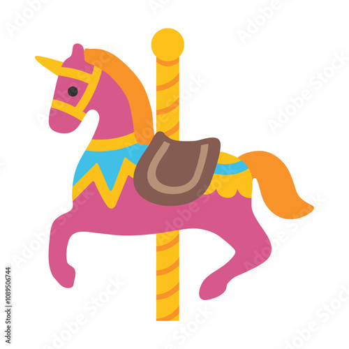 Carousel Horse Vector Illustration - Fun and Playful Clipart Design