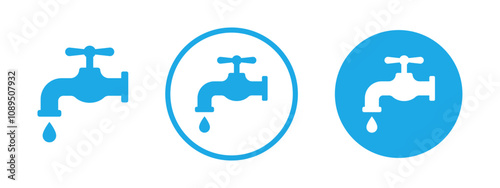 Water tap icon set