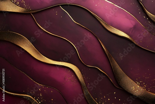 Abstract dark maroon and gold background with soft shine