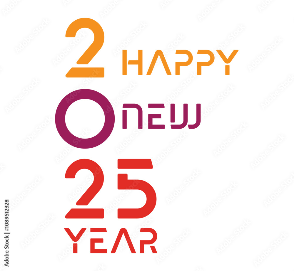2025 Happy New Year Design Element Colorful Creative Abstract Vector Illustration 2025 Happy New Year Design Element Colorful Creative Abstract Vector Illustration