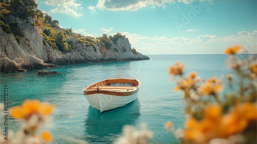 Fototapeta Naklejka Na Ścianę i Meble -  the sea and beautiful boat