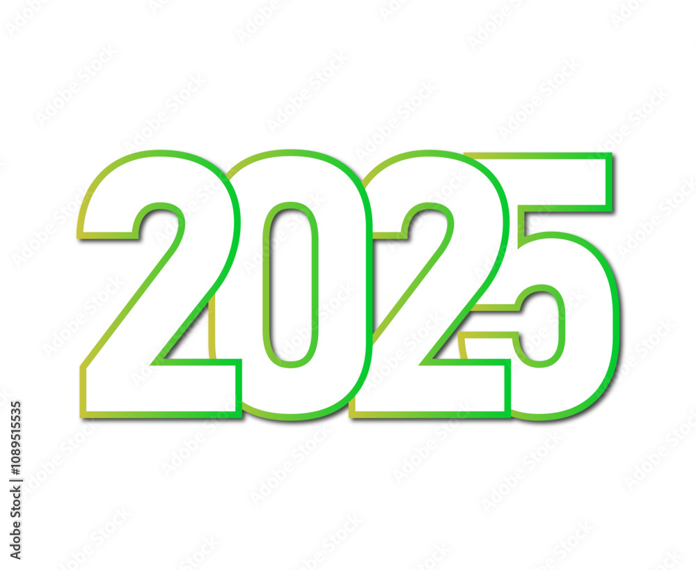 Happy New Year 2025 Design Element Green And White Realistic Creative Abstract Vector Illustration Happy New Year 2025 Design Element Green And White Realistic Creative Abstract Vector Illustration