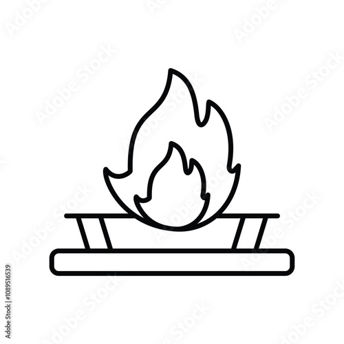 fossil fuel line icon with white background vector stock illustration