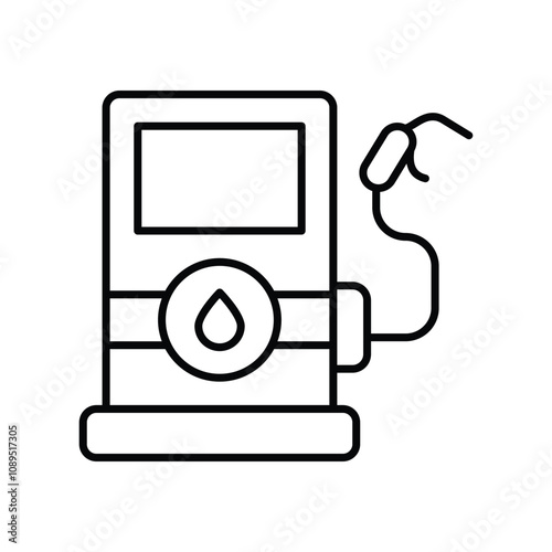 gas station line icon with white background vector stock illustration