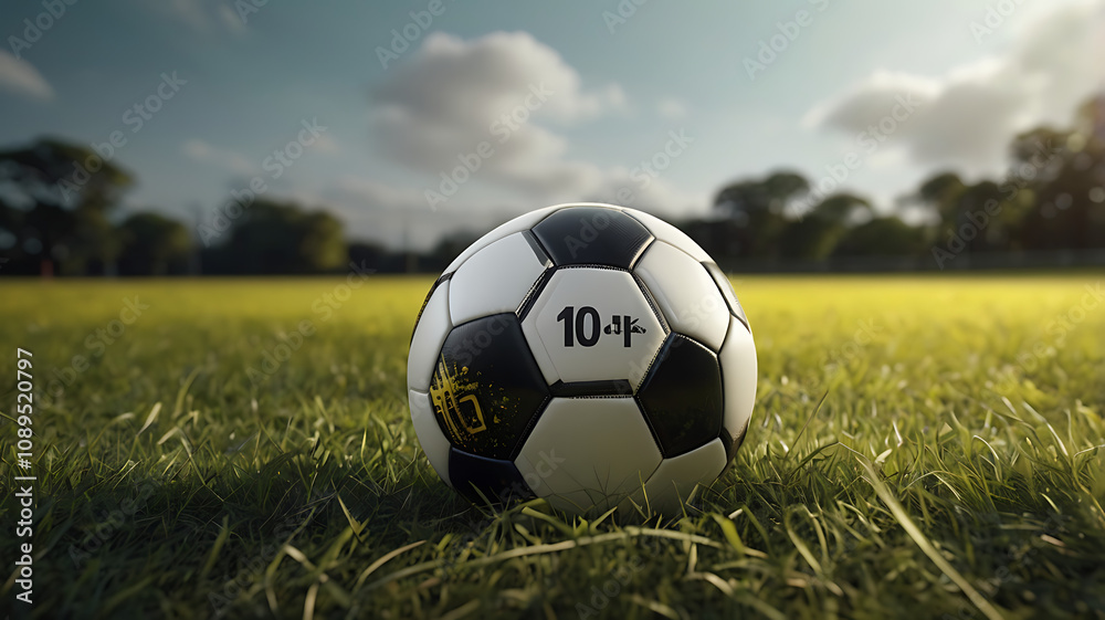 Obraz premium black and white soccer ball