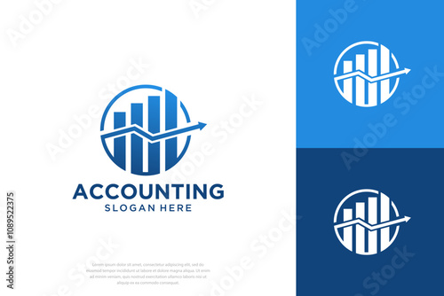 Flat design accounting finance logo template