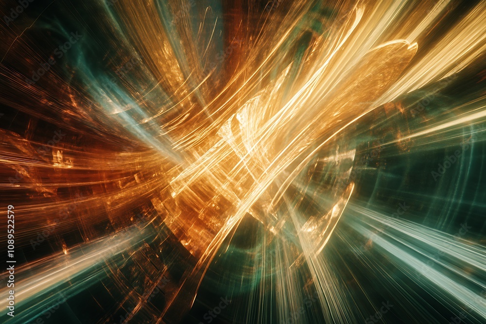 Dynamic streaks of light creating motion over a futuristic backdrop Dynamic streaks of light creating motion over a futuristic backdrop