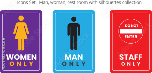 Men and Women Toilet Sign, Market Sign,  Public Place Sign, 