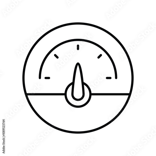 pressure meter line icon with white background vector stock illustration