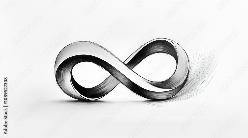 Sleek 3D infinity symbol tattoo design in monochrome Sleek 3D infinity symbol tattoo design in monochrome