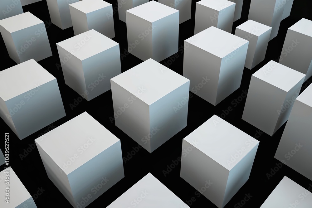 3D Render of Abstract Geometric Shapes on Black Background Modern Technology Design 3D Render of Abstract Geometric Shapes on Black Background Modern Technology Design