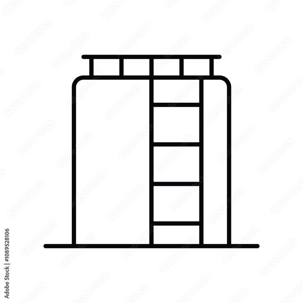 storage tank line icon with white background vector stock illustration