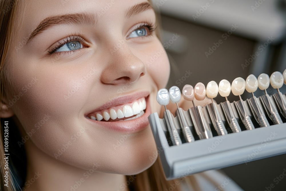 A woman holds a comb with toothpaste, ready for grooming A woman holds a comb with toothpaste, ready for grooming