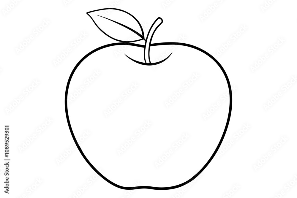 Apple line art vector, apple outline drawing Apple line art vector, apple outline drawing