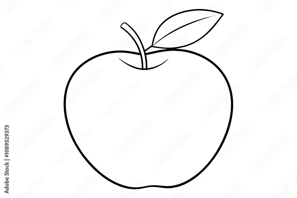 Apple line art vector, apple outline drawing Apple line art vector, apple outline drawing