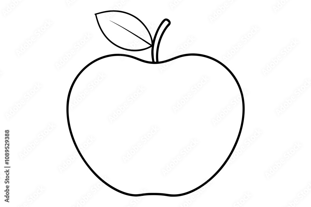 Apple line art vector, apple outline drawing Apple line art vector, apple outline drawing