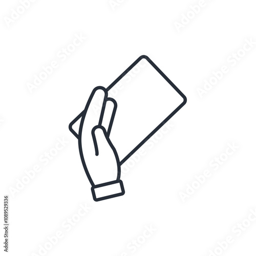 yellow card icon. vector.Editable stroke.linear style sign for use web design,logo.Symbol illustration.