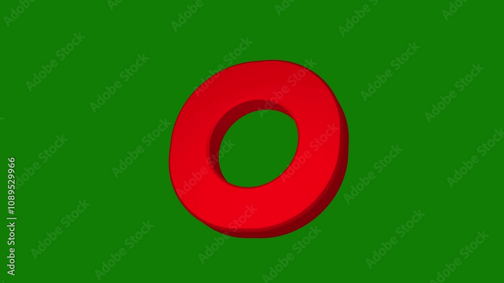 Number 0 animation on green background, number zero. Number 0 animation on green background, number zero.