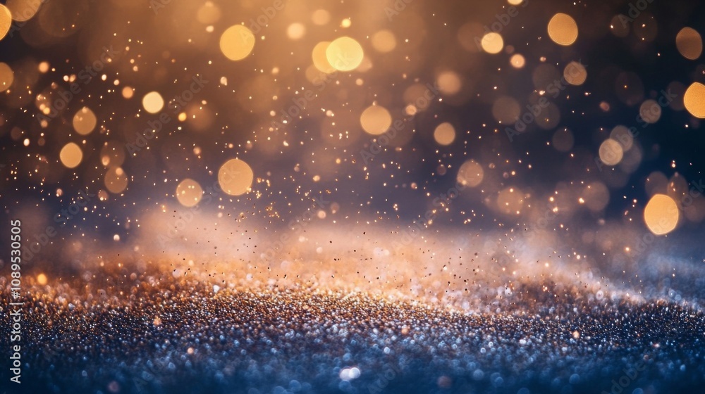 Obraz premium Magical sparkling rainfall abstract environment light particles vibrant backdrop close-up enchanting visuals for creativity