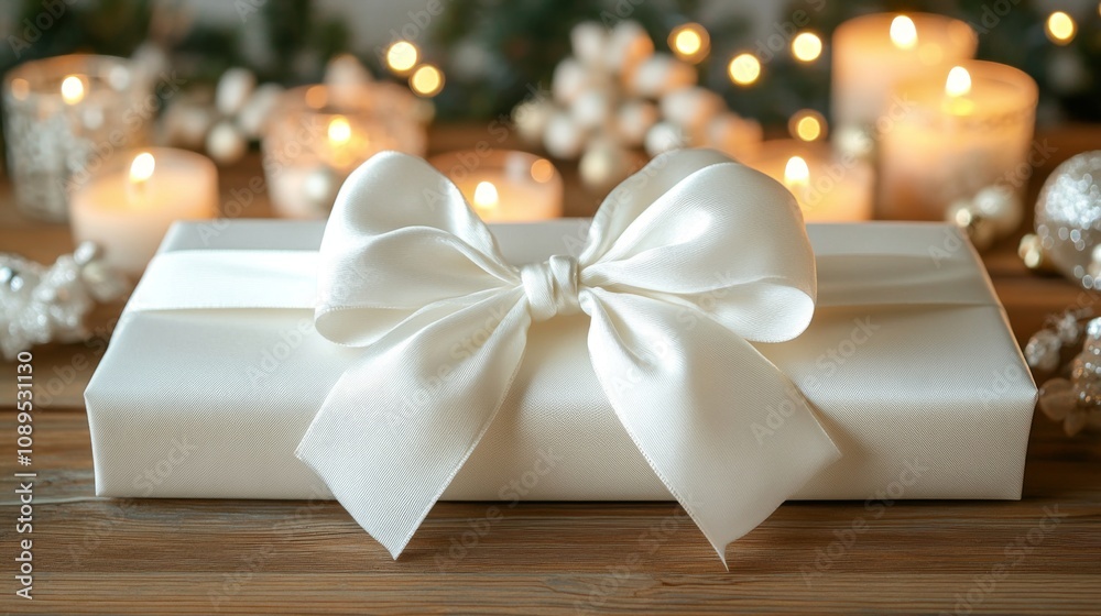 Gift presentation cozy holiday setting lifestyle photography warm environment close-up view celebration concept