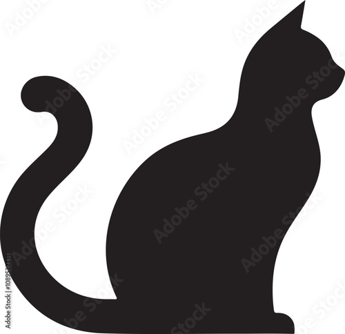 a simple minimalist cat silhouette vector
