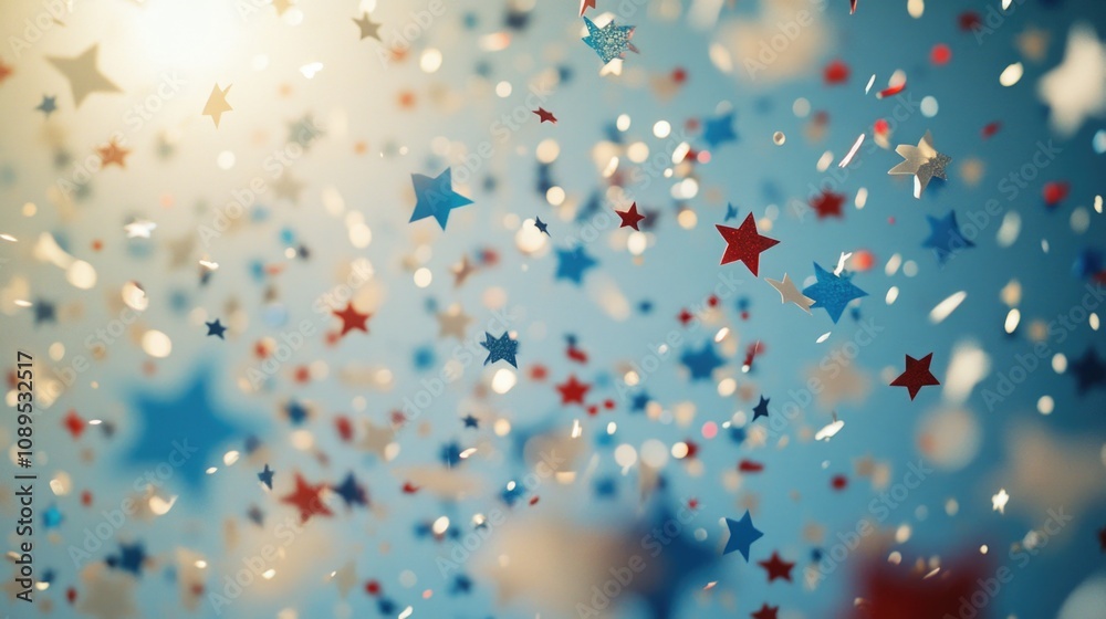Bright red, white, and blue stars on a background Bright red, white, and blue stars on a background