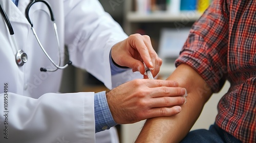 A doctor injecting a local anesthetic into a patientâ€™s hand before a minor procedure