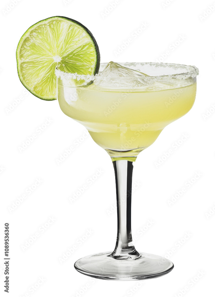 PNG Refreshing margarita served in a glass with lime PNG Refreshing margarita served in a glass with lime