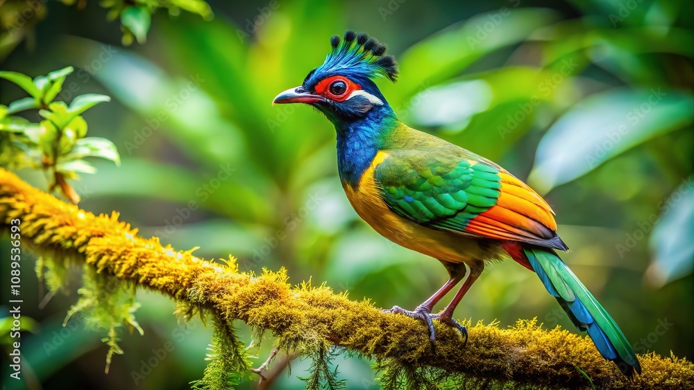 Obraz premium AI-generated image of a Sulawesi Crestbird in Tangkoko National Park, 2015.