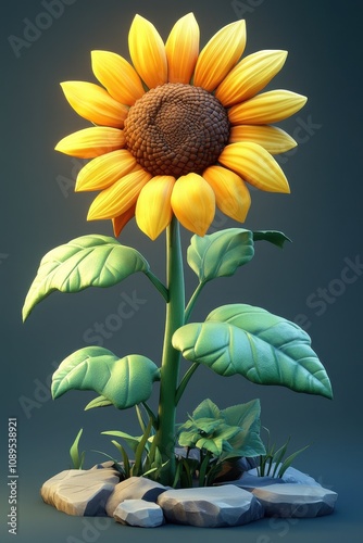 Radiant Sunflower: A Vibrant Botanical Masterpiece photo