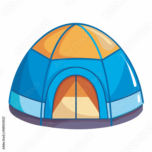 blue tent isolated on white