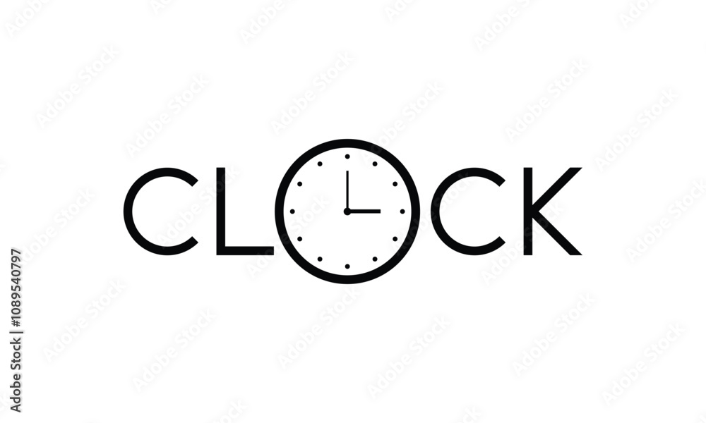 Typography Text Clock Logo Design Inspiration Typography Text Clock Logo Design Inspiration