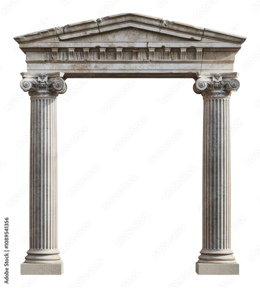 Obraz premium PNG Dusk stone archway with Corinthian columns