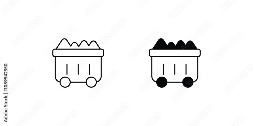 coal mining set icon with white background vector stock illustration coal mining set icon with white background vector stock illustration