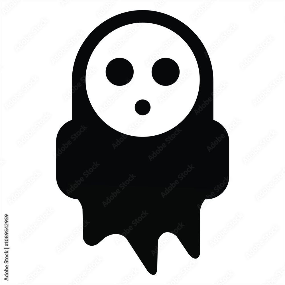 Ghost icon, silhouette, vector, illustration. Ghost icon, silhouette, vector, illustration.