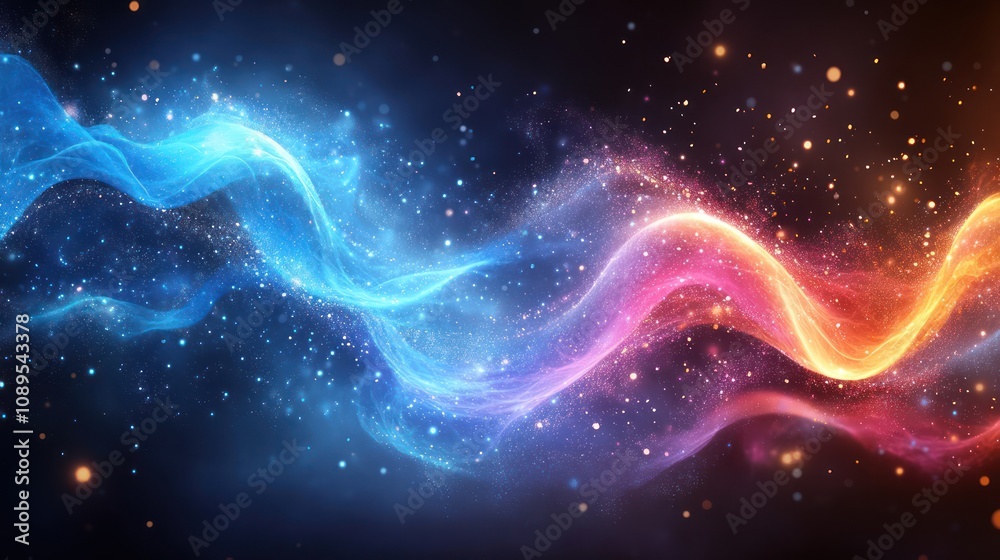 Obraz premium 3D Abstract Vortex of Blue and Purple Particles