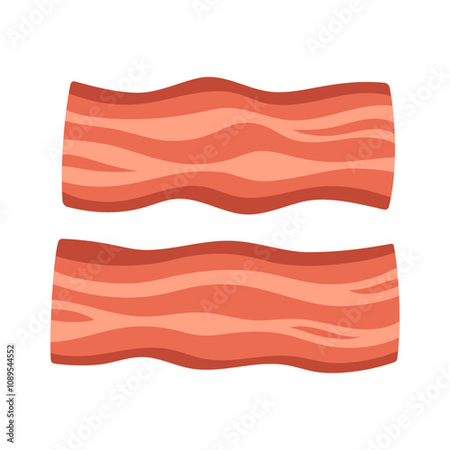 fried bacon isolated