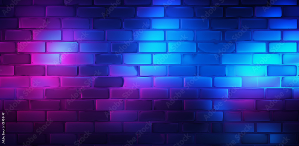 Vibrant Neon Brick Wall with Gradient Effect Vibrant Neon Brick Wall with Gradient Effect