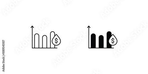 oil price set icon with white background vector stock illustration